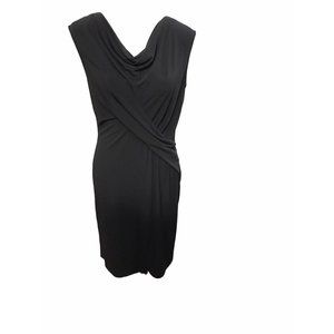 Calvin Klein Size 10 Pencil Fitted Cowl Neck Sleeveless Little Black Dress